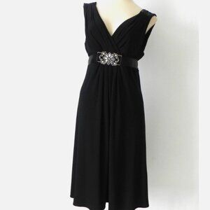 Scarlett Nite Dress Empire Waist Sleeveless Black Jersey Embellishment 14W